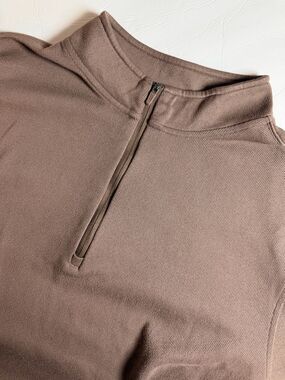 Rhone Mens Commuter 1/4 Zip Sweater Size XL Brown Light Brown Minimalist